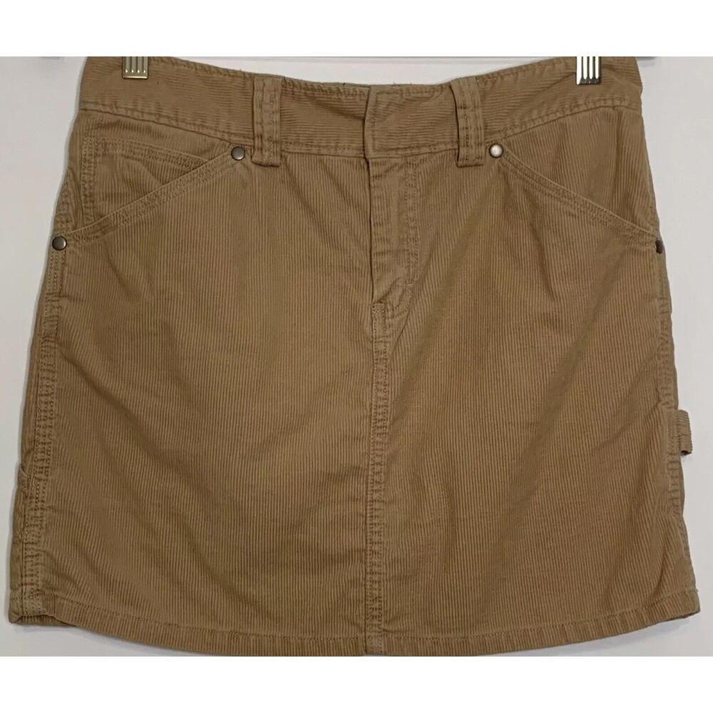 Vintage J Crew Womens 4 Corduroy Mini Skirt Pockets Carpenter Grunge Preppy